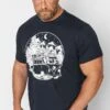BadRhino Big & Tall Navy Blue Campervan Print T-Shirt