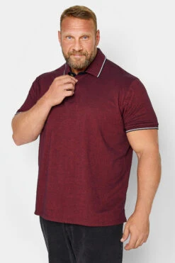 BadRhino Big & Tall Red Birdseye Polo Shirt 4 BadRhino Big & Tall Red Birdseye Polo Shirt -Urban Fitwear Sales a1994d43 de22 45 208613 A