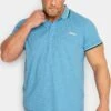 LAMBRETTA Big & Tall Light Blue Tipped Core Polo Shirt