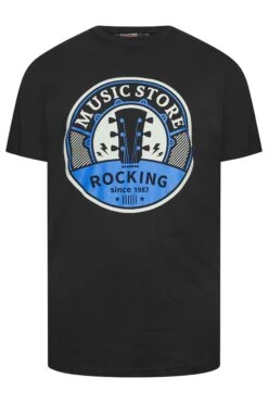 ESPIONAGE Big & Tall Black 'Music Store' Printed T-Shirt -Urban Fitwear Sales a5f55a67 840e 45 207780 X