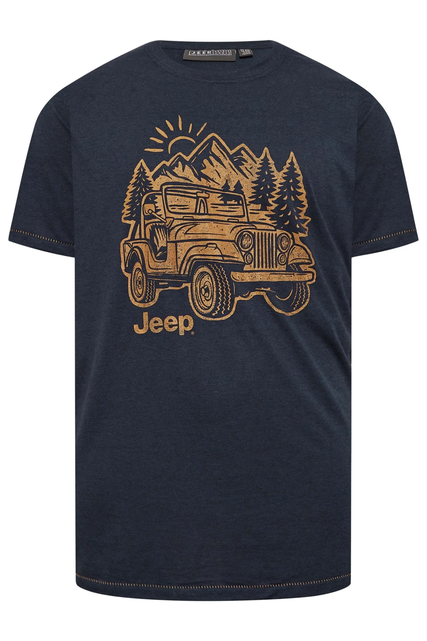 D555 Big & Tall Navy Blue Jeep Graphic Print T-Shirt 3 D555 Big & Tall Navy Blue Jeep Graphic Print T-Shirt - Image 3