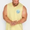 JACK & JONES Big & Tall Yellow Logo Print Vest