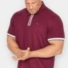 BadRhino Big & Tall Burgundy Red Jersey Zip Polo Shirt