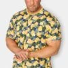 BadRhino Big & Tall Yellow Hawaiian T-shirt
