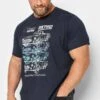BadRhino Big & Tall Blue Retro Car Print T-Shirt
