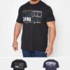 KAM Big & Tall Blue & Black 2 Pack Slogan Printed T-Shirts