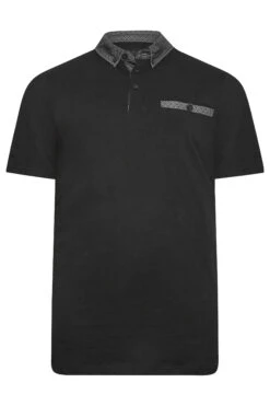 KAM Big & Tall Black Premium Contrast Collar Polo Shirt -Urban Fitwear Sales afe37a70 ca66 4e 207768 X