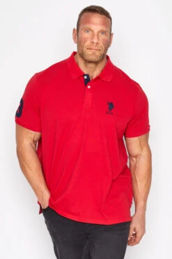 Urban Fitwear Sales 20 U.S. POLO ASSN. Big & Tall Red Player 3 Polo Shirt
