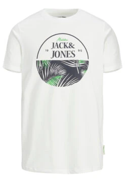 JACK & JONES Big & Tall White Logo Palm Leaf Print T-Shirt 3 JACK & JONES Big & Tall White Logo Palm Leaf Print T-Shirt -Urban Fitwear Sales b1662faa e51a 4d 207850 X