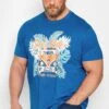 BadRhino Big & Tall Blue Surf Rider Print T-Shirt