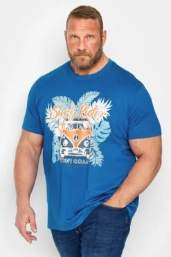 BadRhino Big & Tall Blue Surf Rider Print T-Shirt