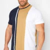 BadRhino Big & Tall Black & Brown Colour Block T-Shirt