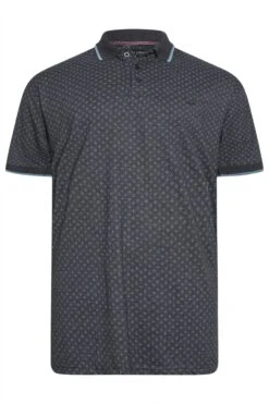 KAM Big & Tall Indigo Blue Dobby Print Polo Shirt -Urban Fitwear Sales b5870b77 8738 49 208448 X