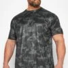 D555 Big & Tall Black Camo Print Dry Wear T-Shirt