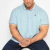 PENGUIN MUNSINGWEAR Big & Tall Light Blue Tipped Polo Shirt