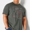 D555 Big & Tall Khaki Green NYC Map Printed T-Shirt
