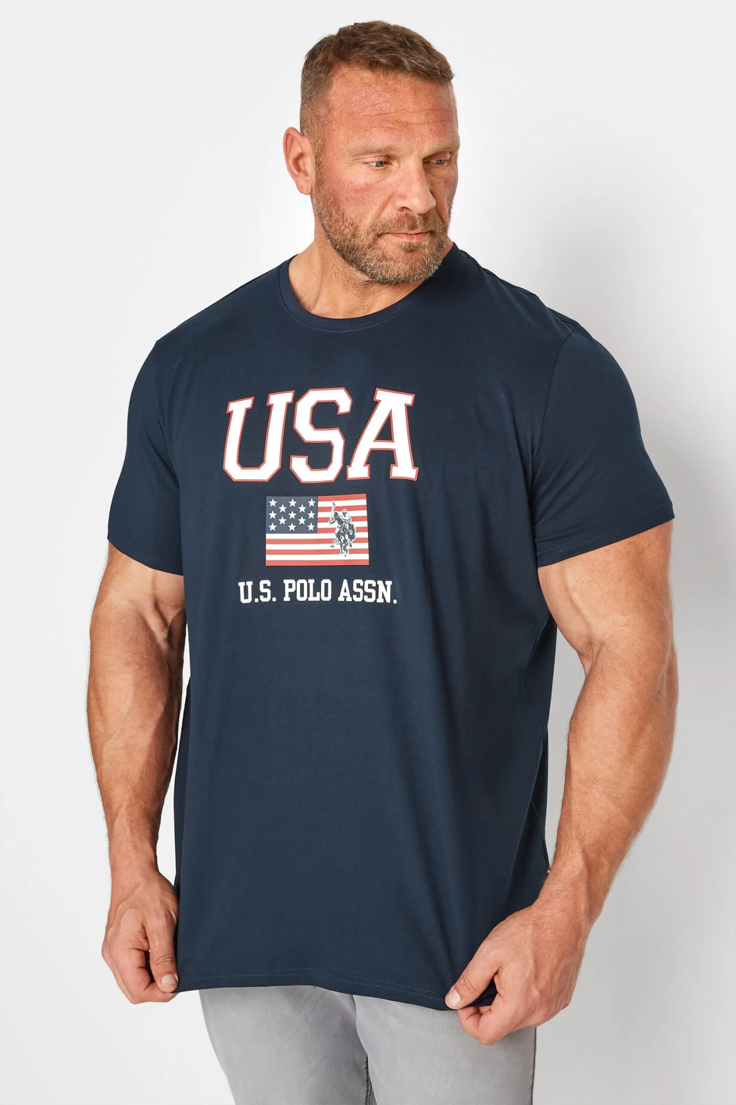 U.S. POLO ASSN. Big & Tall Navy Blue USA Print T-Shirt 1 U.S. POLO ASSN. Big & Tall Navy Blue USA Print T-Shirt