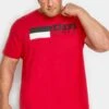 JACK & JONES Big & Tall Red & Black Logo Print Short Sleeve T-Shirt