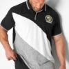 BadRhino Big & Tall Black & White Stripe Polo Shirt
