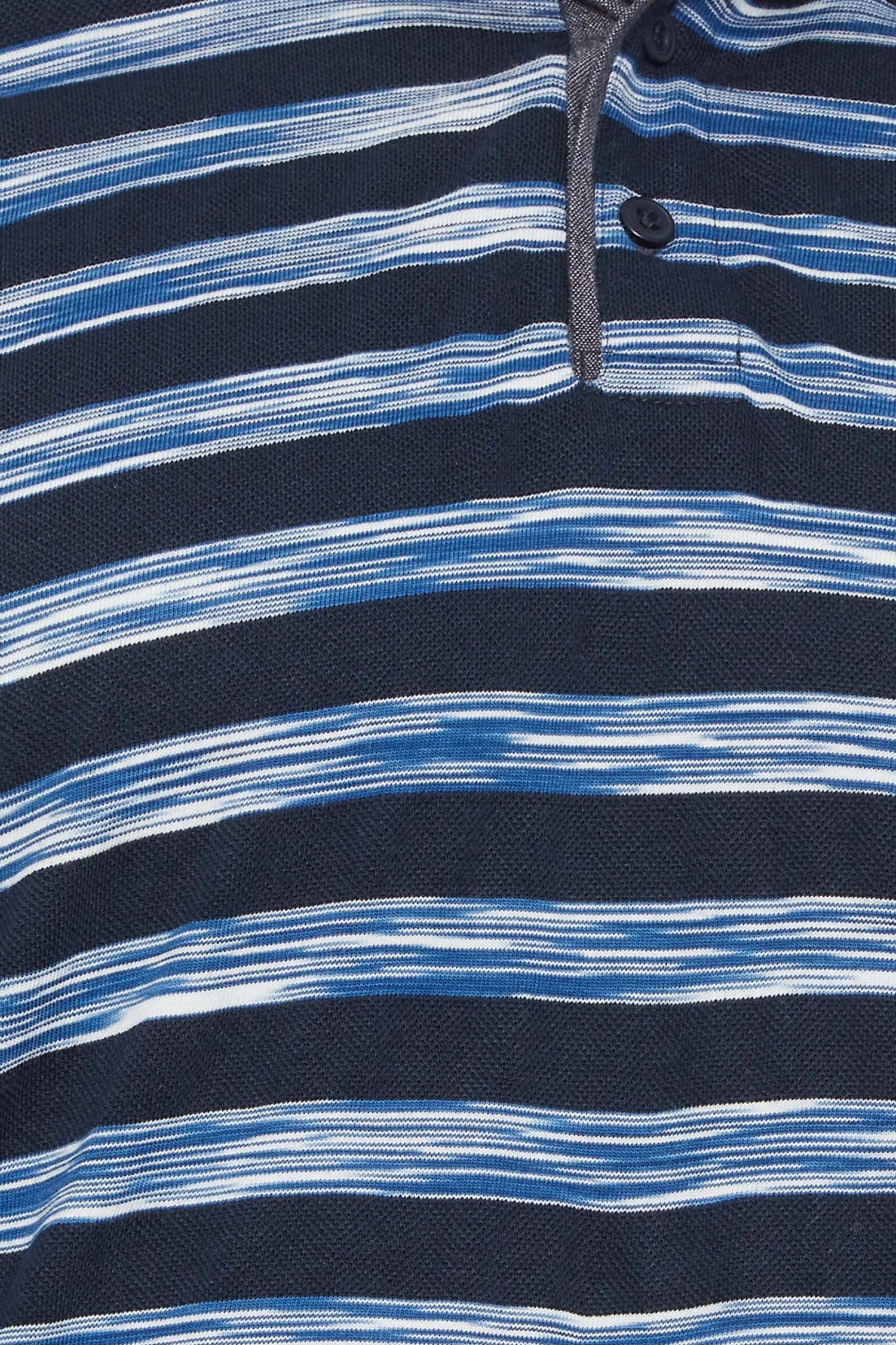 BadRhino Big & Tall Navy Blue Stripe Print Polo Shirt 3 BadRhino Big & Tall Navy Blue Stripe Print Polo Shirt - Image 3