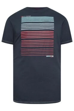 D555 Big & Tall Navy Blue Gradient Line Printed T-Shirt -Urban Fitwear Sales b6eb9212 dafb 40 207574 X