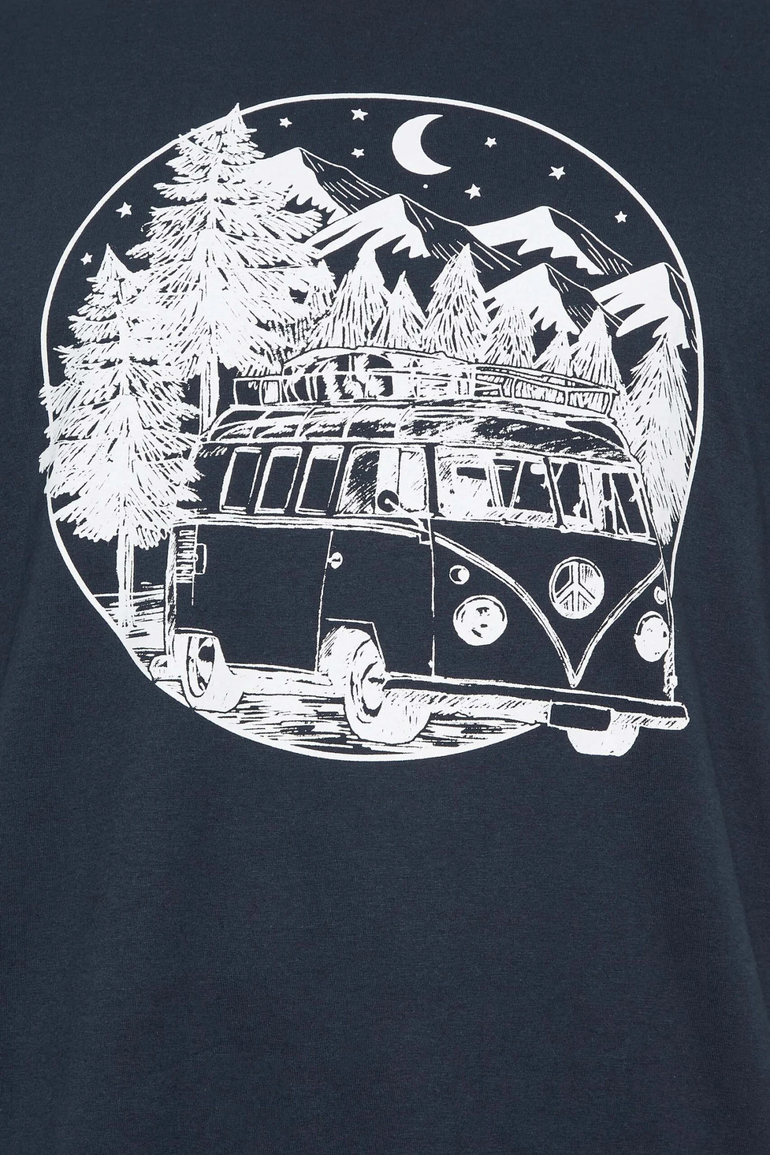 BadRhino Big & Tall Navy Blue Campervan Print T-Shirt 2 BadRhino Big & Tall Navy Blue Campervan Print T-Shirt - Image 2