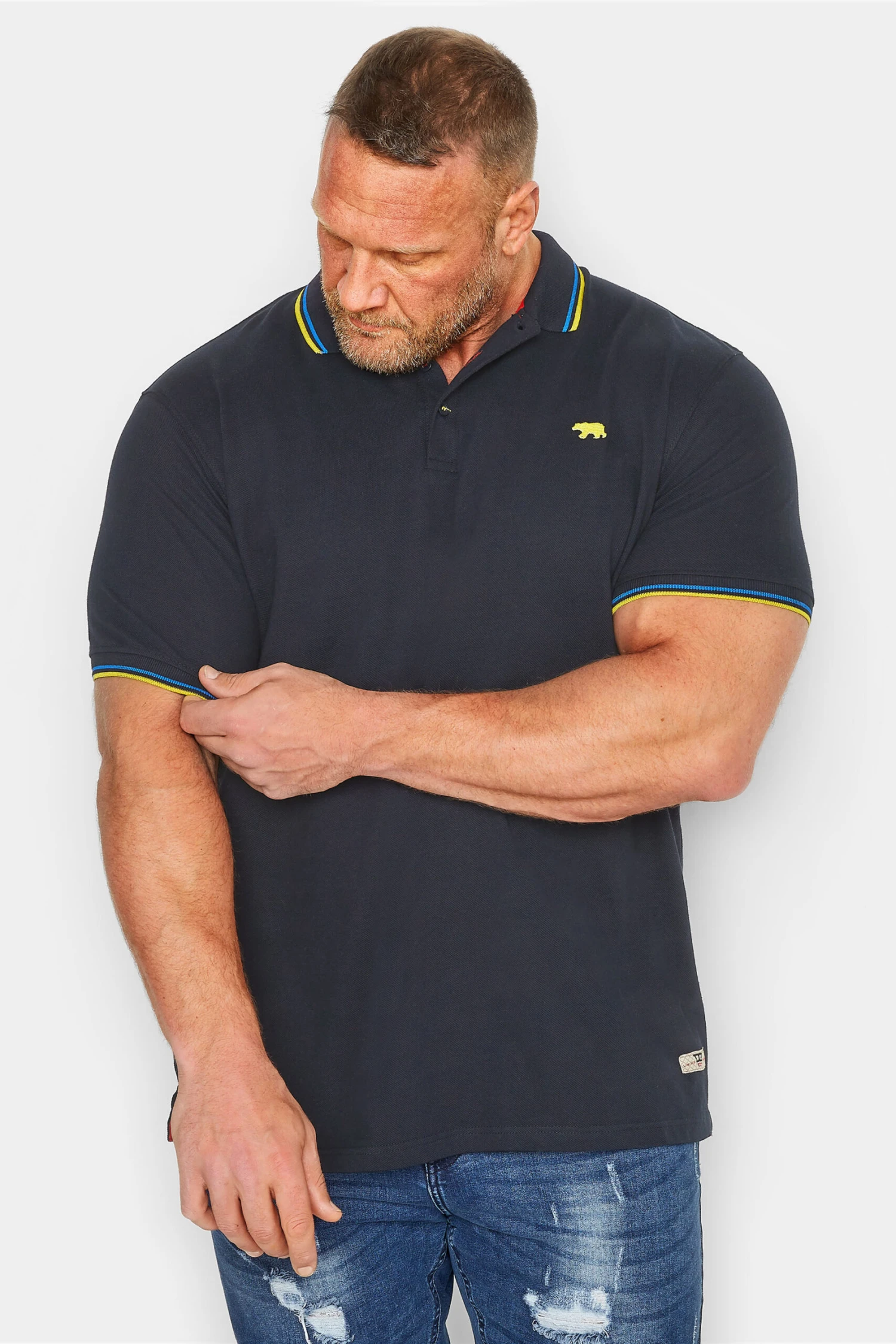 D555 Big & Tall Navy Blue Logo Polo Shirt 1 D555 Big & Tall Navy Blue Logo Polo Shirt