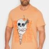 JACK & JONES Big & Tall Orange Ice Cream Skull Print T-Shirt