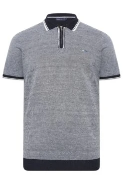 BadRhino Big & Tall Navy Blue Knitted Polo Shirt -Urban Fitwear Sales b932e035 ced0 4f 208087 X
