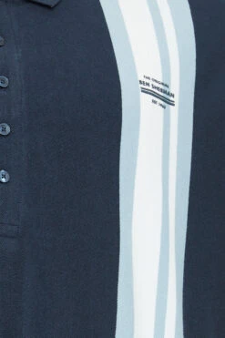 BEN SHERMAN Big & Tall Navy Blue Stripe Mod Polo Shirt -Urban Fitwear Sales ba6d23bc 7ed7 49 208344