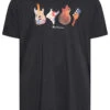 BEN SHERMAN Big & Tall Black Smashed Guitar Print T-Shirt