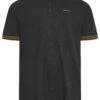 BEN SHERMAN Big & Tall Black Chevron Collar Polo Shirt