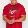 JACK & JONES Big & Tall Red 'Superior' Printed Logo T-Shirt