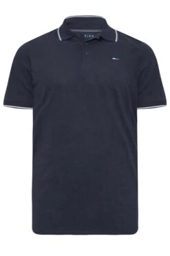BadRhino Big & Tall Navy Blue Tipped Core Polo Shirt -Urban Fitwear Sales c1e916e5 a1e4 4b 203793 XR