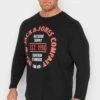 JACK & JONES Big & Tall Black Printed Long Sleeve T-Shirt