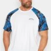 JACK & JONES Big & Tall White & Blue Contrast Sleeve T-Shirt