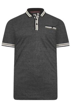 KAM Big & Tall Charcoal Grey Stripe Short Sleeve Polo Shirt 5 KAM Big & Tall Charcoal Grey Stripe Short Sleeve Polo Shirt -Urban Fitwear Sales c9add4eb 9a2f 48 207687 X