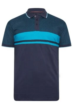 KAM Big & Tall Navy Blue Dobby Polo Shirt -Urban Fitwear Sales ca6c9bf4 d7c0 43 207764 X