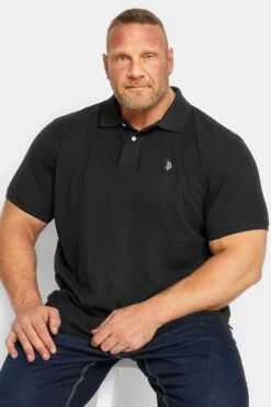 Urban Fitwear Sales 32 U.S. POLO ASSN. Big & Tall Black Core Polo Shirt