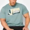 JACK & JONES Big & Tall Light Blue Slogan Print T-Shirt