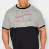 D555 Big & Tall Grey California Cut & Sew T-Shirt