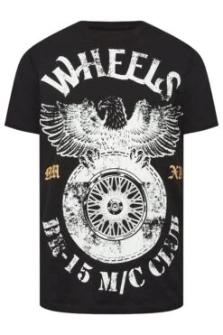 BadRhino Big & Tall Black 'Wheels' Print T-Shirt -Urban Fitwear Sales cbf35518 747a 4f 207999 X