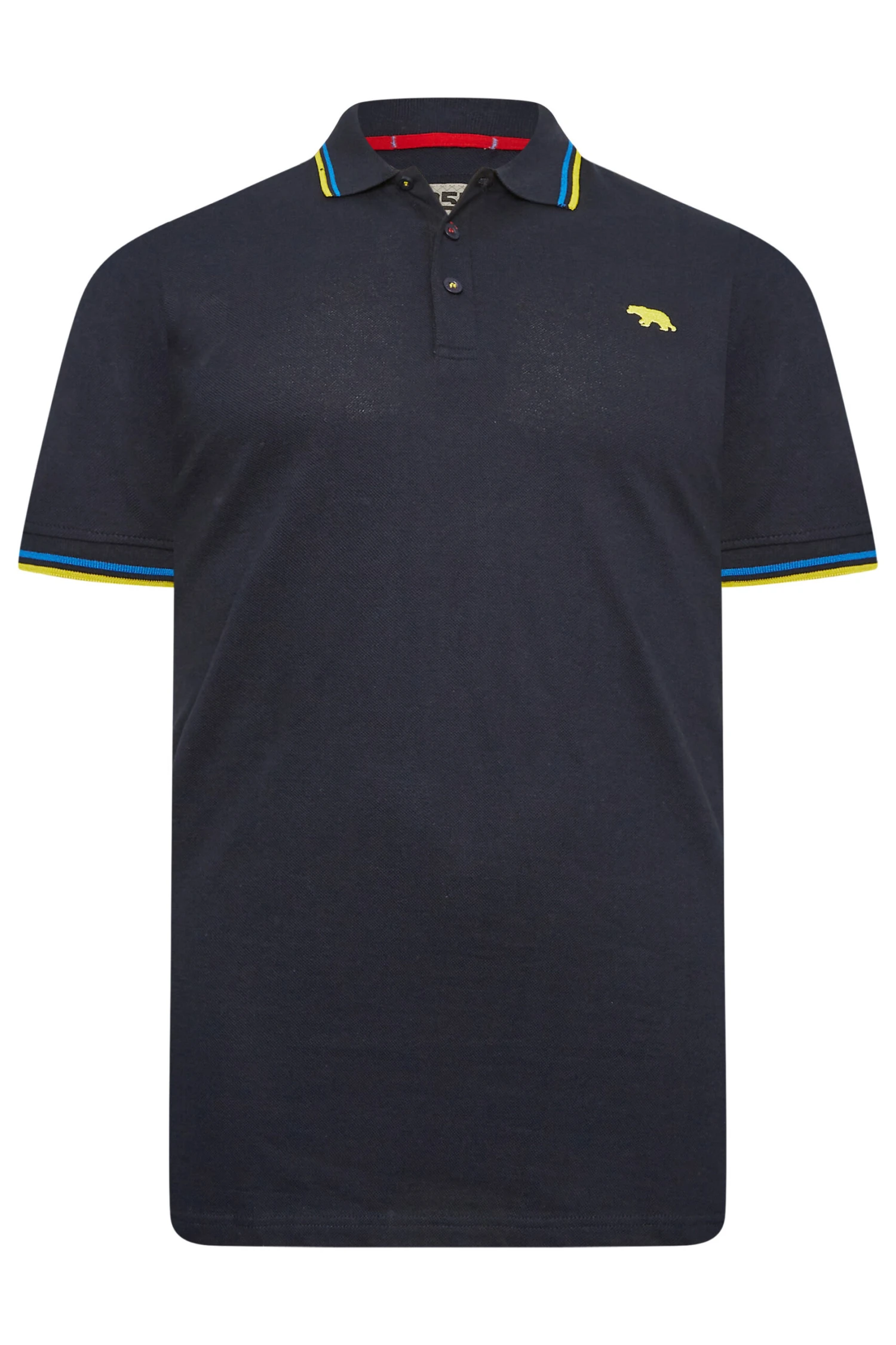D555 Big & Tall Navy Blue Logo Polo Shirt 3 D555 Big & Tall Navy Blue Logo Polo Shirt - Image 3