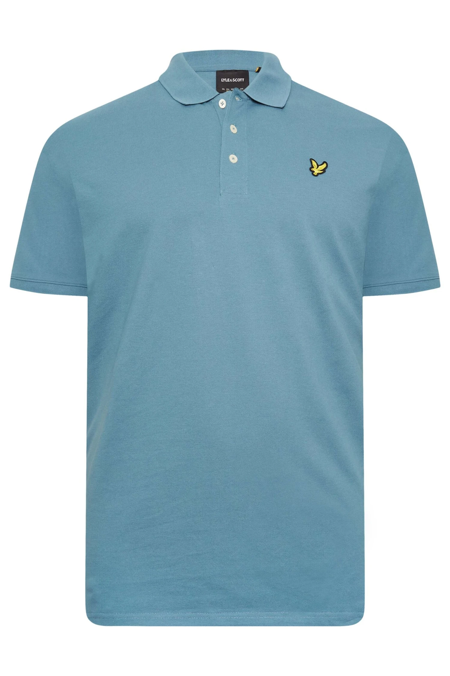 LYLE & SCOTT Big & Tall Mid Blue Core Polo Shirt 3 LYLE & SCOTT Big & Tall Mid Blue Core Polo Shirt - Image 3