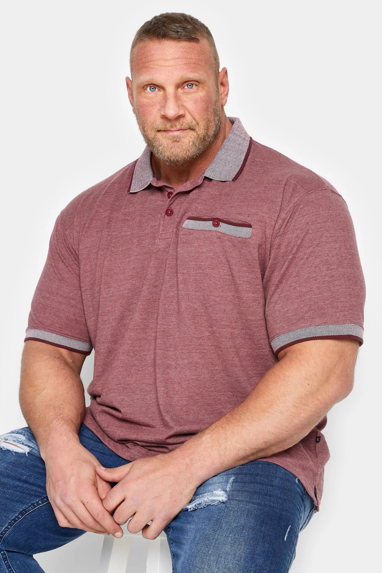 KAM Big & Tall Burgundy Red Marl Pocket Polo Shirt 1 KAM Big & Tall Burgundy Red Marl Pocket Polo Shirt