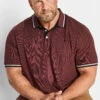 JACK & JONES Big & Tall Burgundy Red Polo Shirt