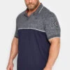 D555 Big & Tall Grey Marl Cut And Sew Polo Shirt