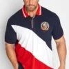 BadRhino Big & Tall Red & White Stripe Polo Shirt