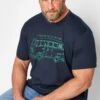 BadRhino Big & Tall Navy Blue 'Explore The Outdoors' Graphic Print T-Shirt