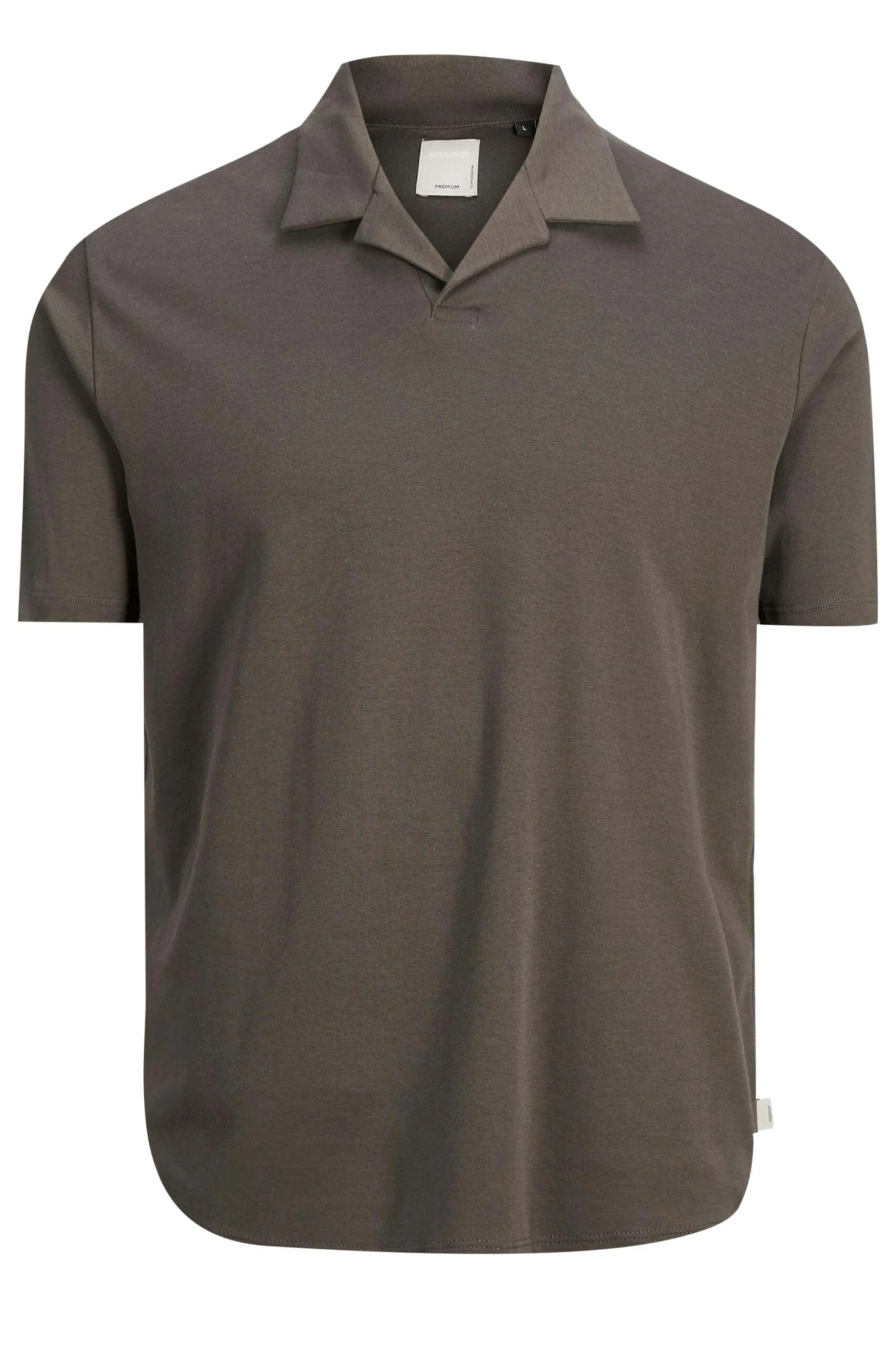 JACK & JONES PREMIUM Big & Tall Brown Revere Collar Polo Shirt 2 JACK & JONES PREMIUM Big & Tall Brown Revere Collar Polo Shirt - Image 2